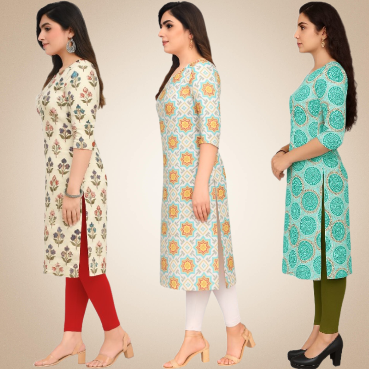 Wonderful Combo Kurtis (Pack of 3)