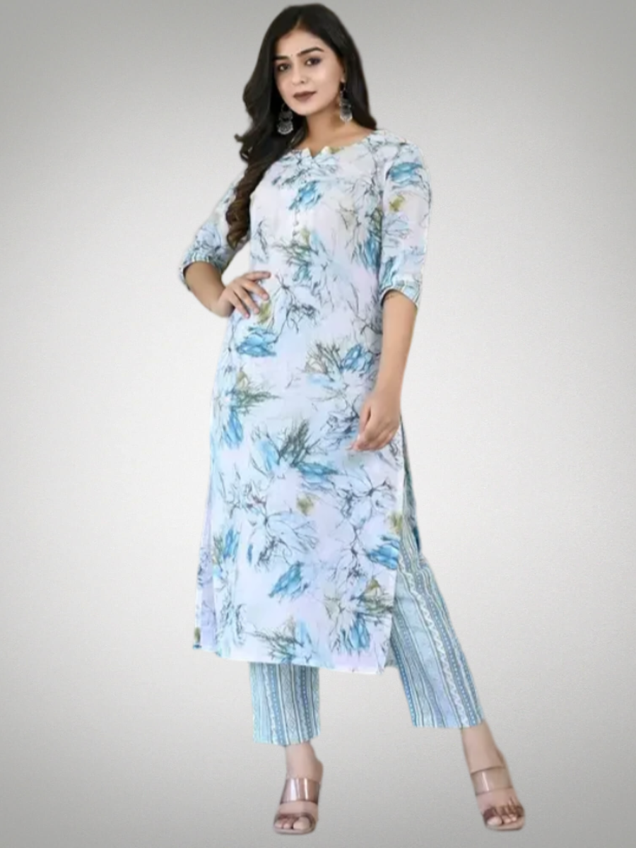 Beguiling Printed Kurta Set With Pant Pack Of 2
