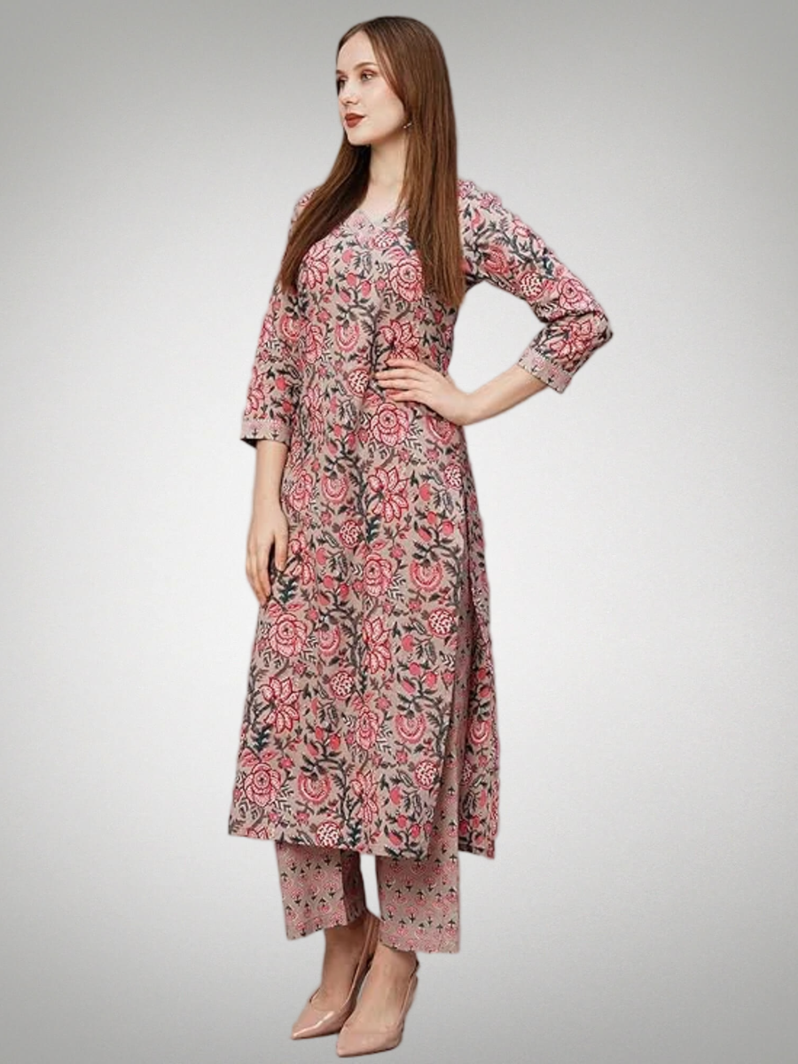 Dalliance Printed Kurta Set With Pant Pack Of 2