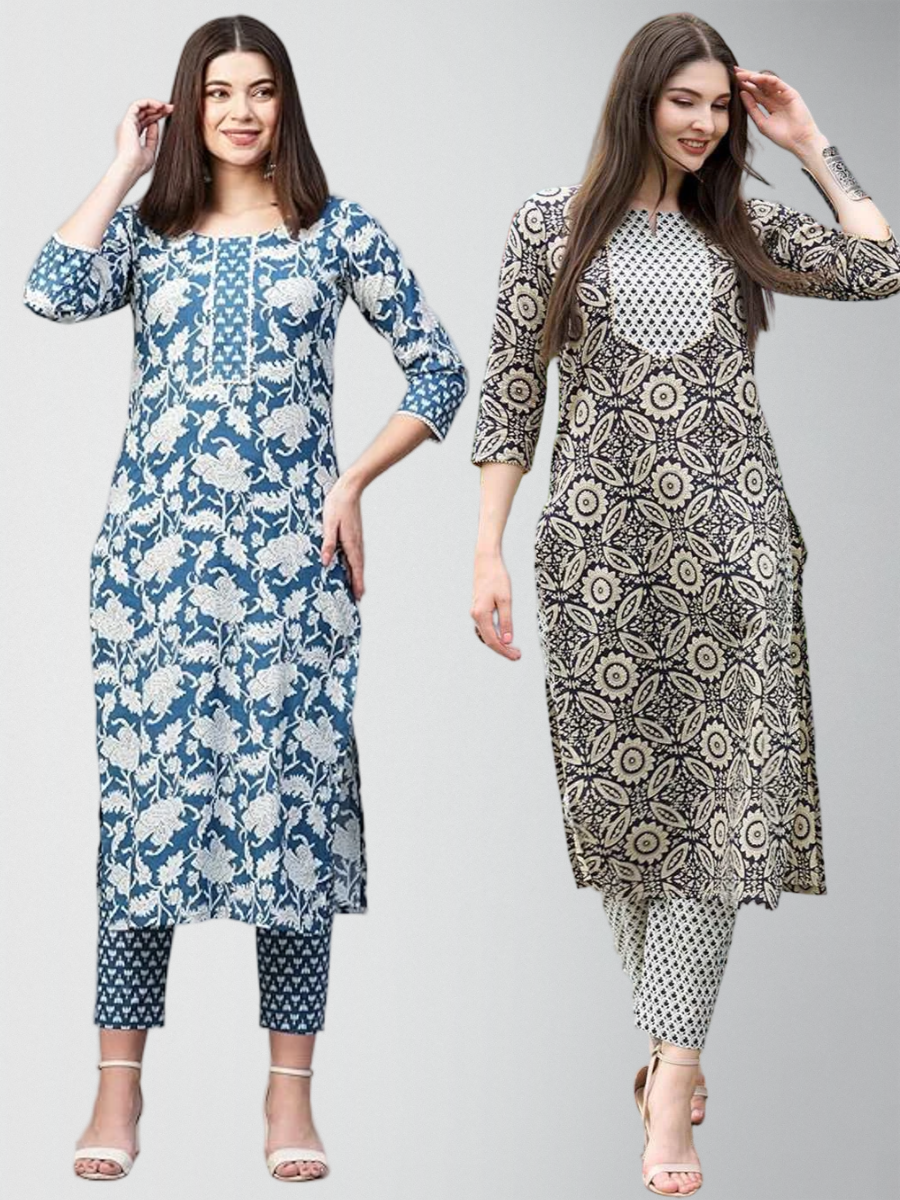 Admirable Printed Kurta Set With Pant Pack Of 2