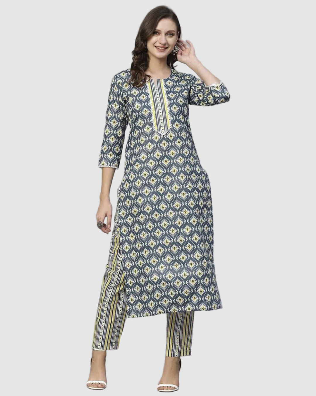 Lovely Printed Kurta Set With Pant Pack Of 2