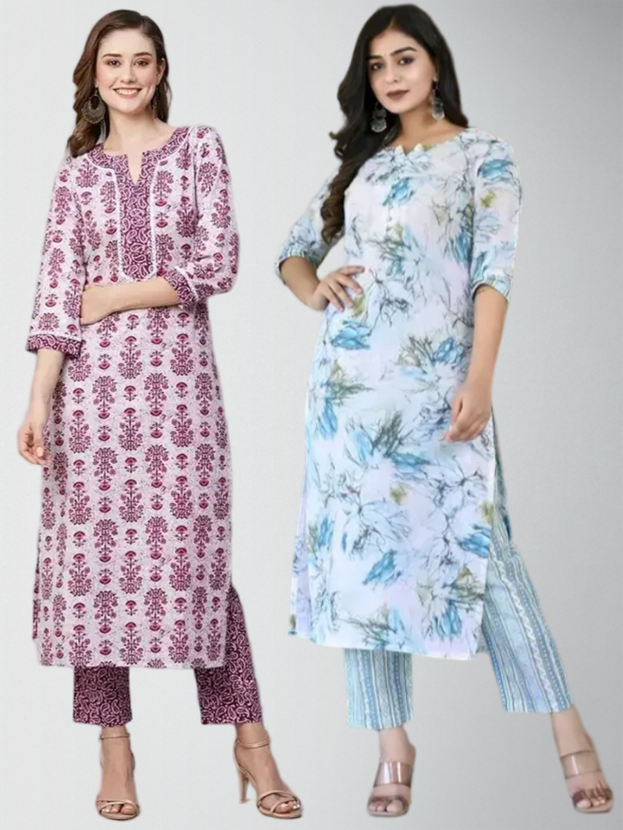 Admirable Printed Kurta Set With Pant Pack Of 2