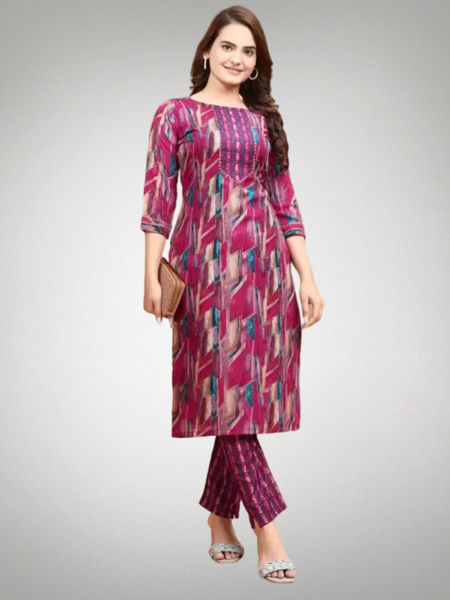 Stunning Printed Kurta Set With Pant Pack Of 2