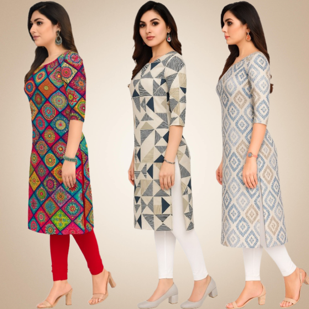 Beguiling Combo Kurtis (Pack of 3)