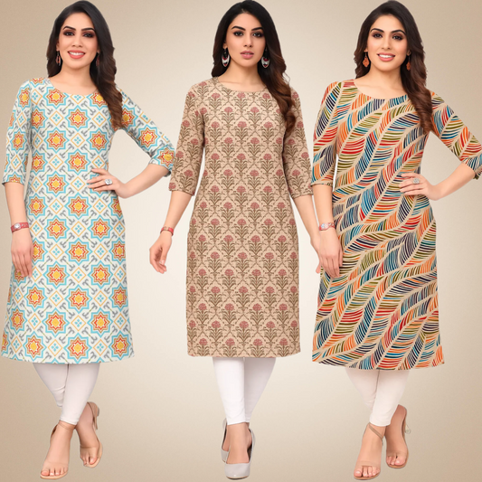 Blooming Combo Kurtis (Pack of 3)