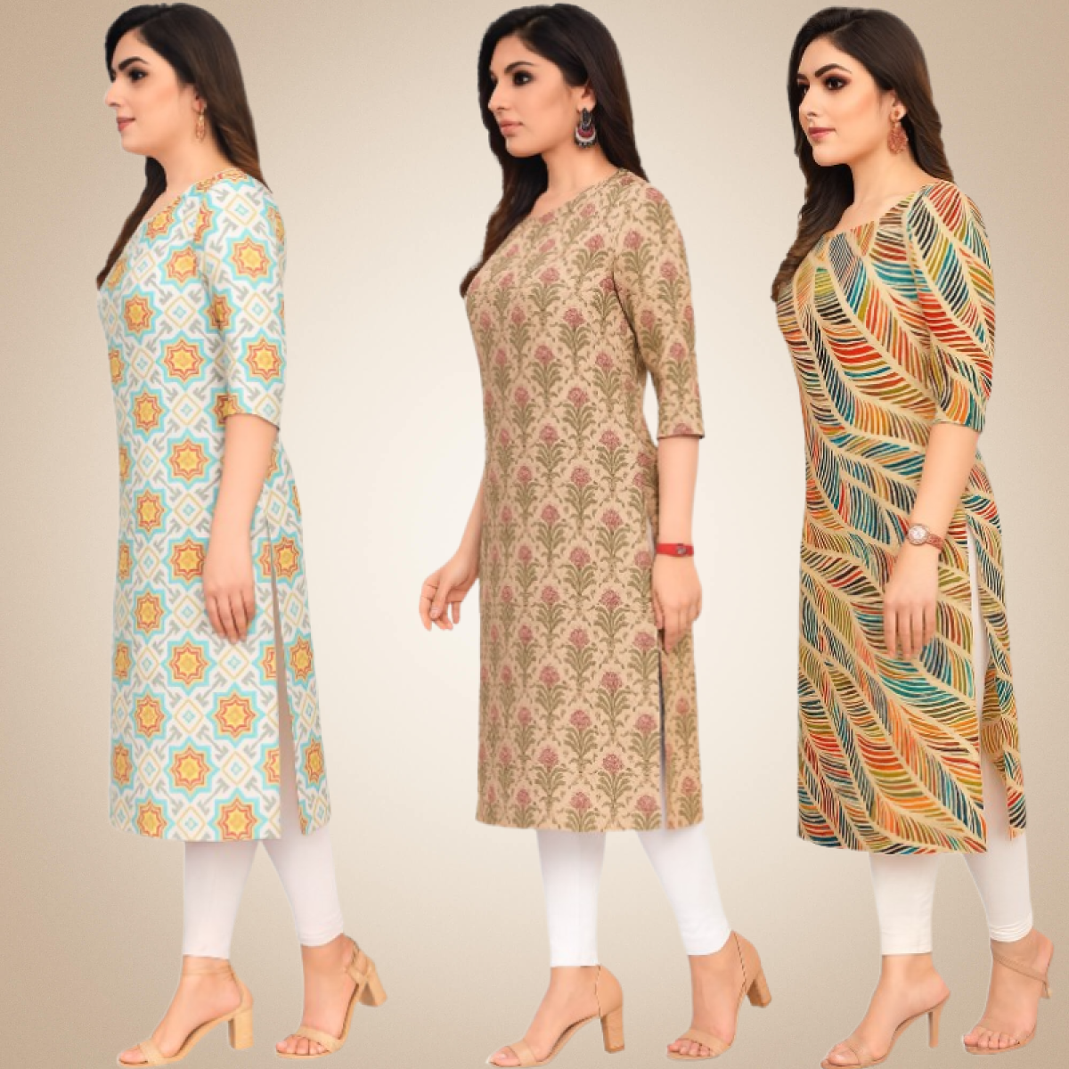 Blooming Combo Kurtis (Pack of 3)