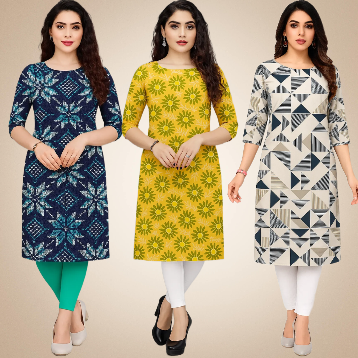 Foxy Combo Kurtis (Pack of 3)