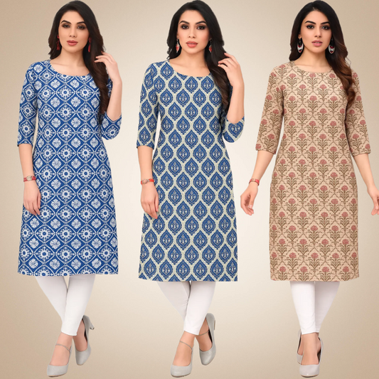 Wonderful Combo Kurtis (Pack of 3)