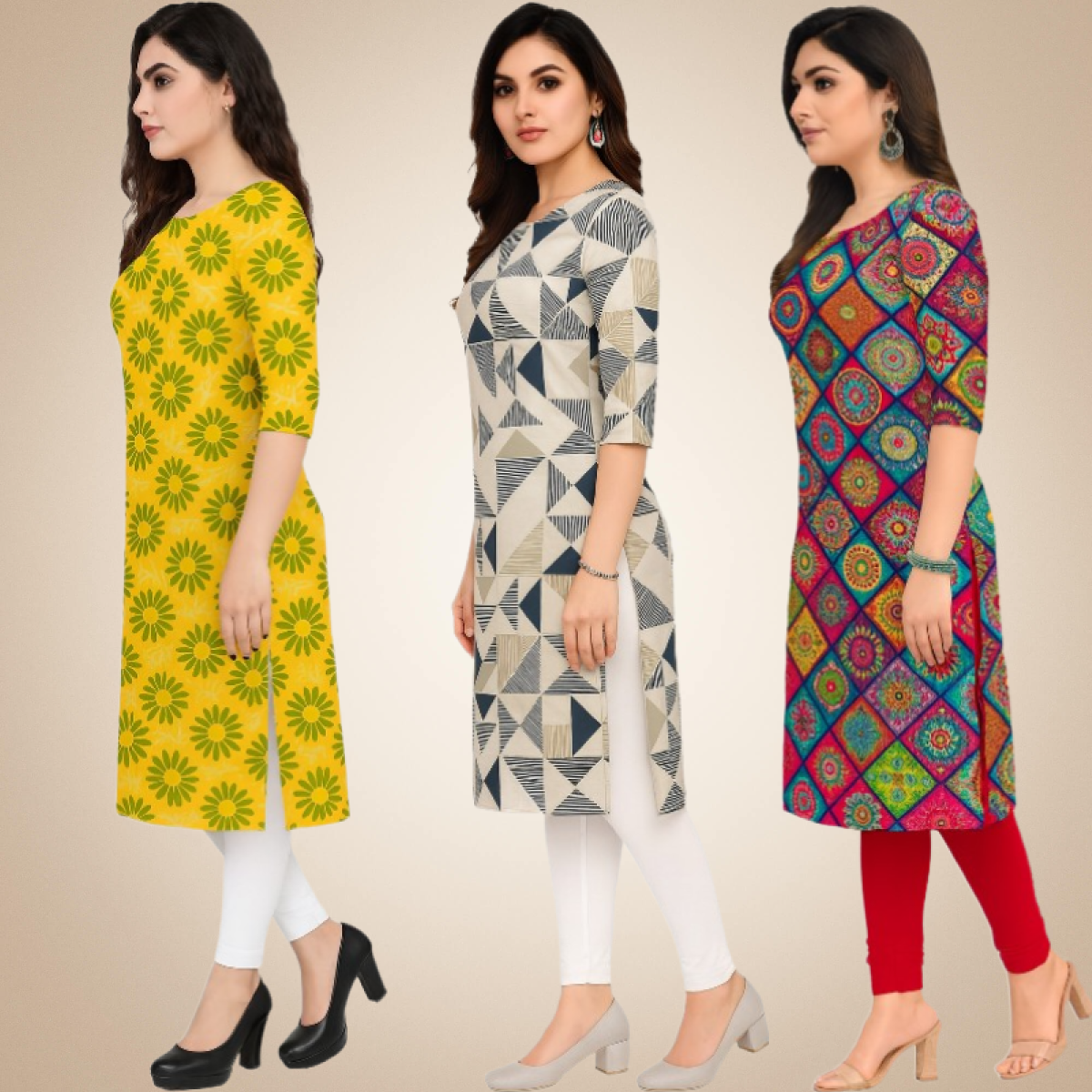Sightly  Combo Kurtis (Pack of 3)