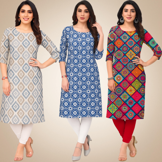 Effervescent  Combo Kurtis (Pack of 3)