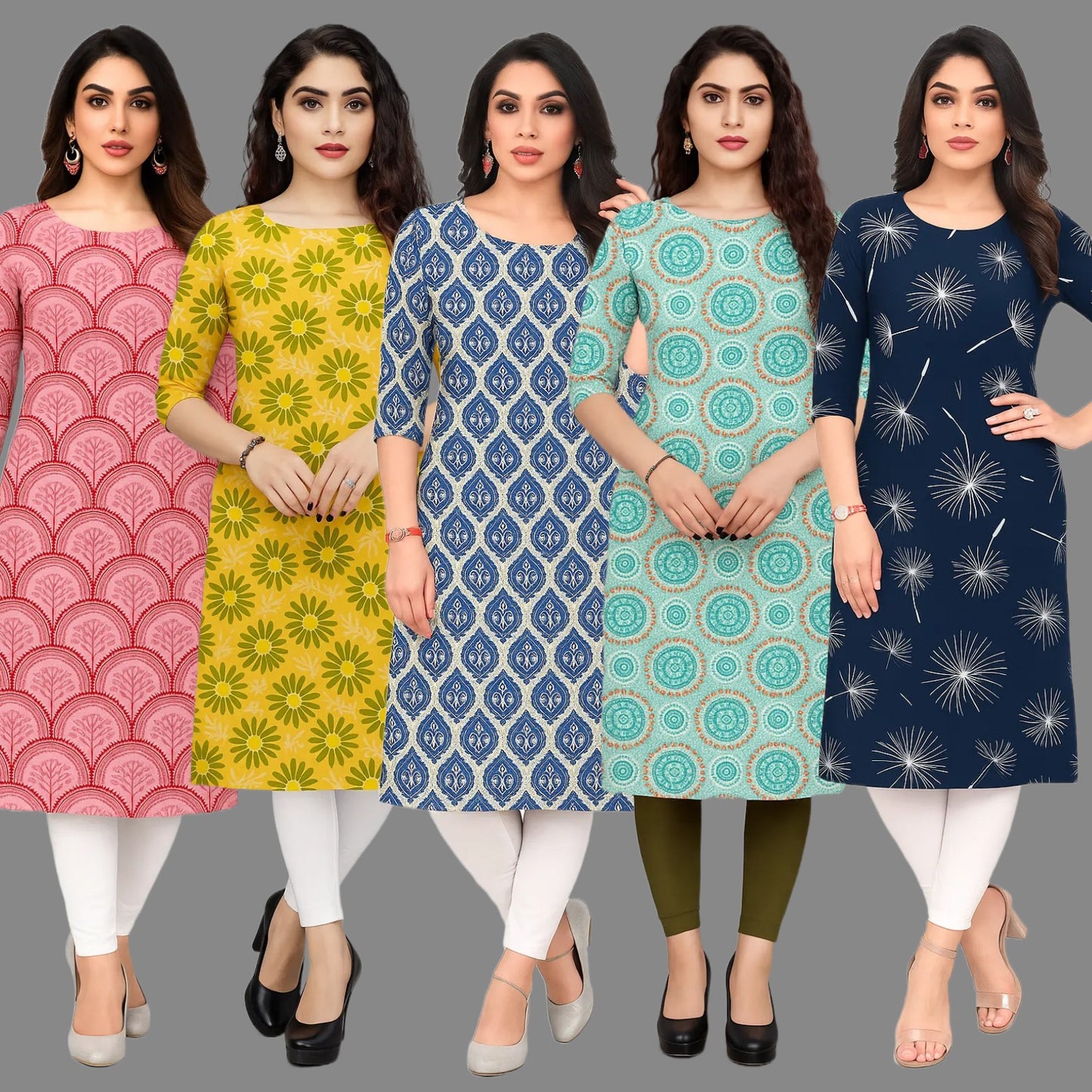 Fabulous Women's Printed Kurtis Combo Pack Of 5