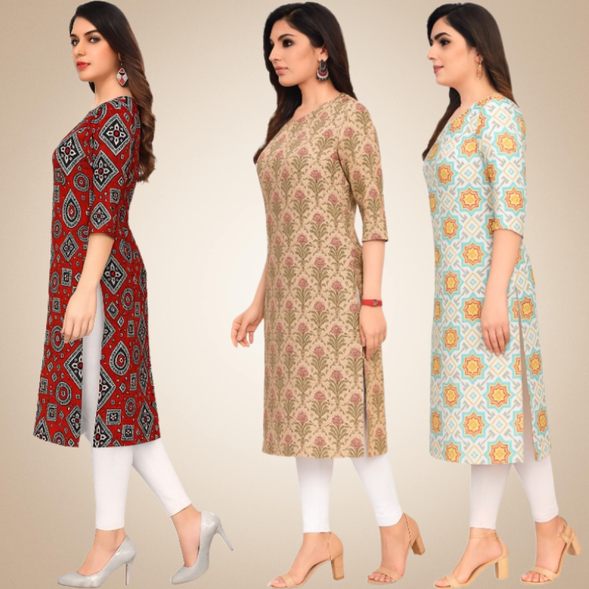Amazing Printed Combo Kurtis (Pack of 3)