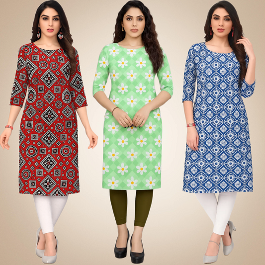 Stunning Printed Combo Kurtis (Pack of 3)