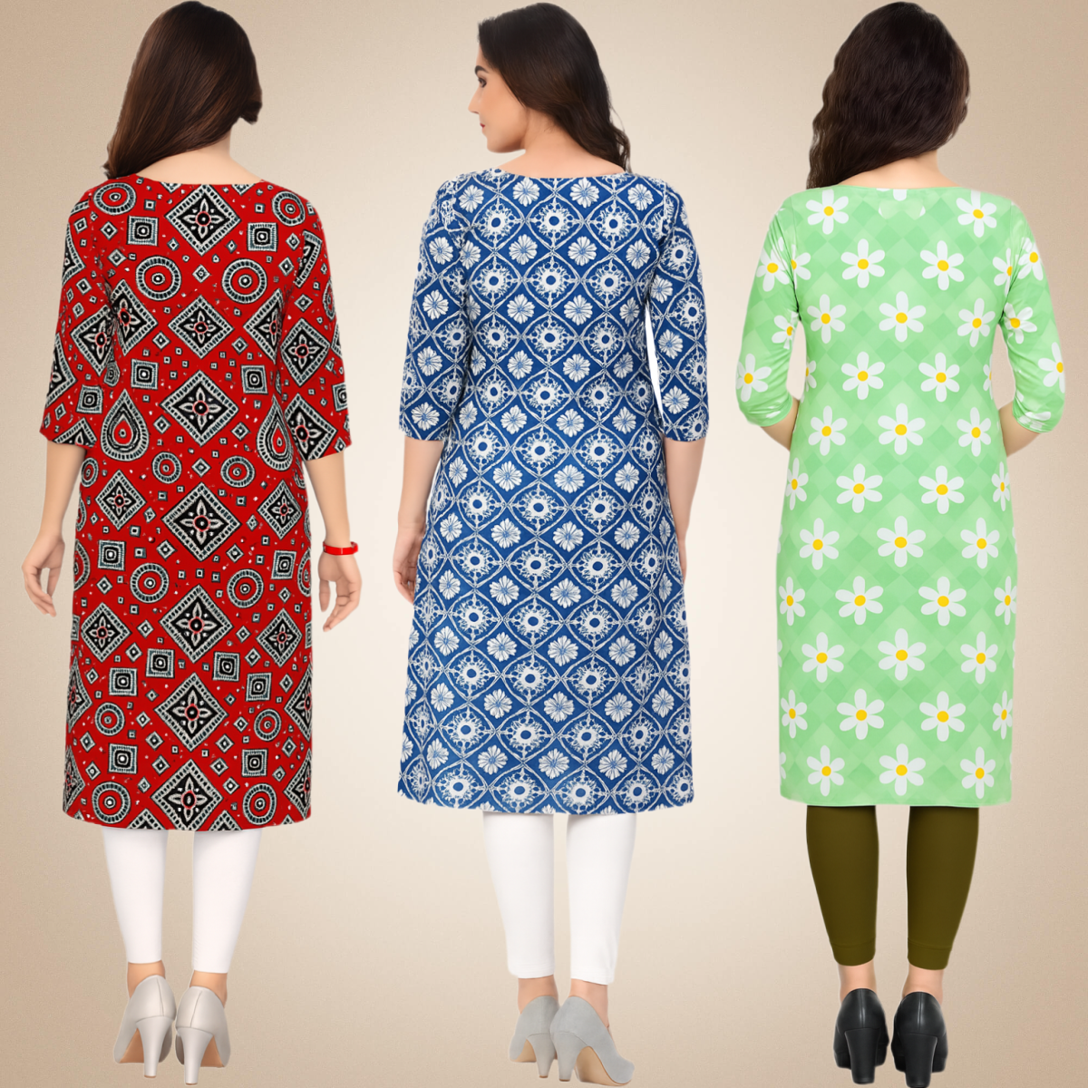 Stunning Printed Combo Kurtis (Pack of 3)
