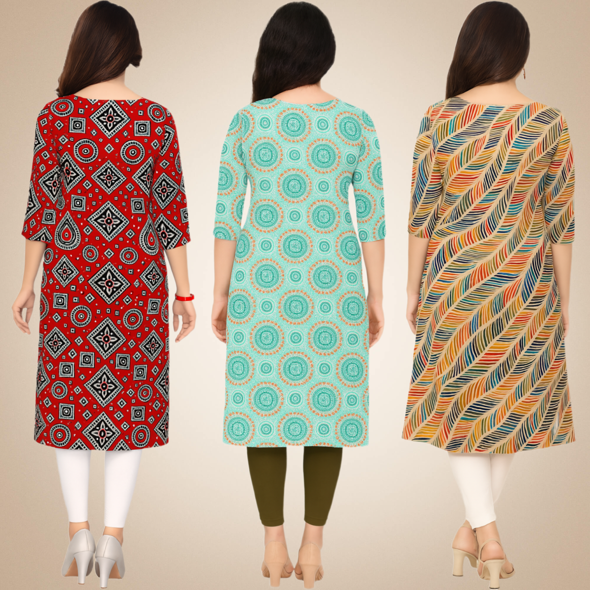 Excellent Printed Combo Kurtis (Pack of 3)