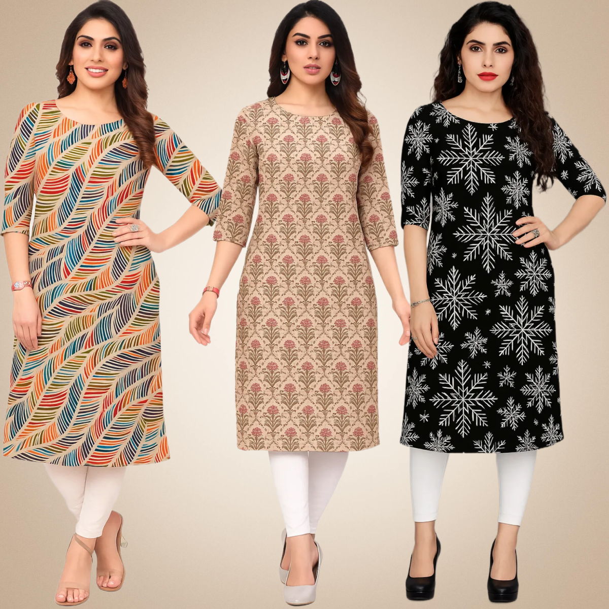 Elegant Combo Kurtis (Pack of 3)