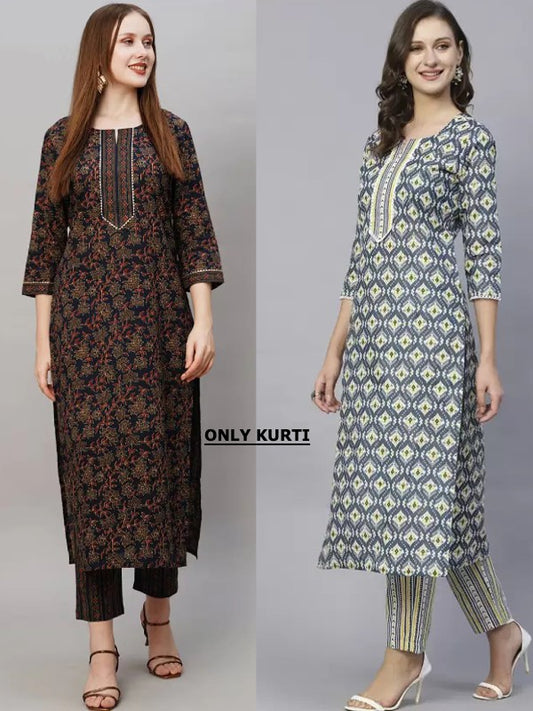 Decent Printed Combo Kurtis (Pack of 2)