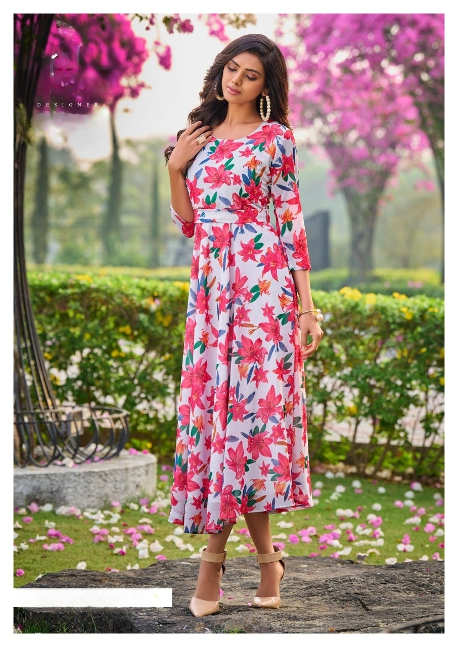 Elegeant Floral Printed Fit and Flare Dress