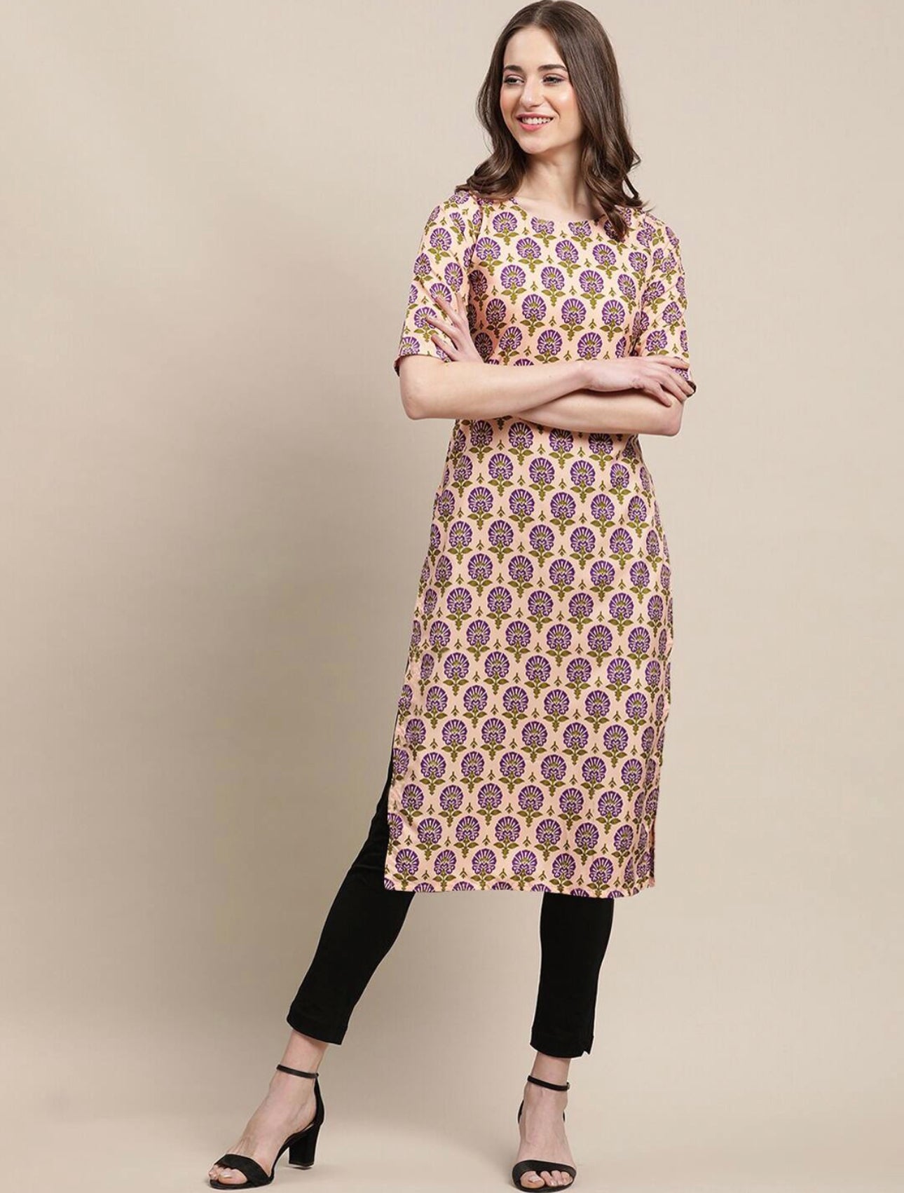 Attractive Printed Crepe Kurtis Combo Pack of 5