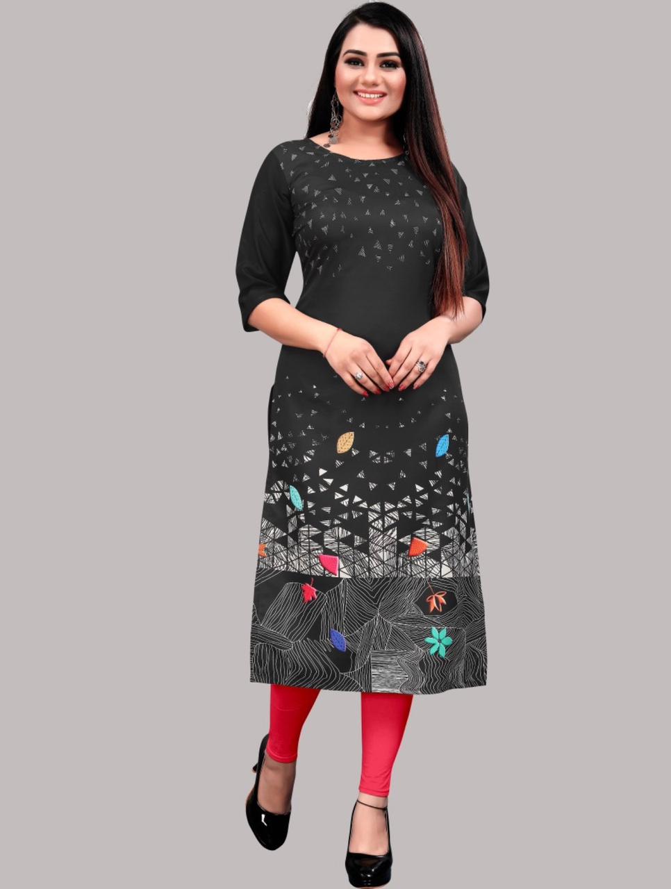 Alluring Printed Crepe Kurtis Combo Pack Of 5