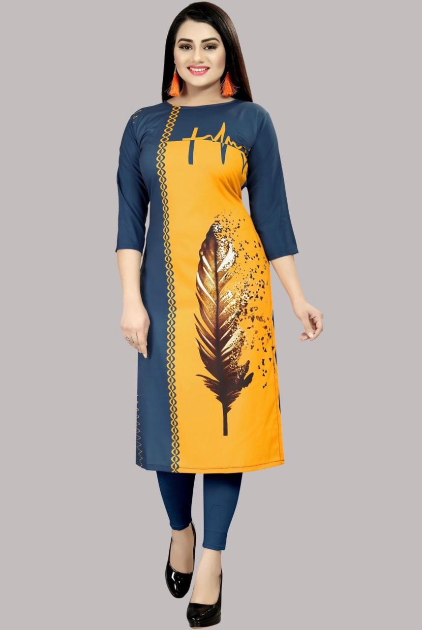 Alluring Printed Crepe Kurtis Combo Pack Of 5