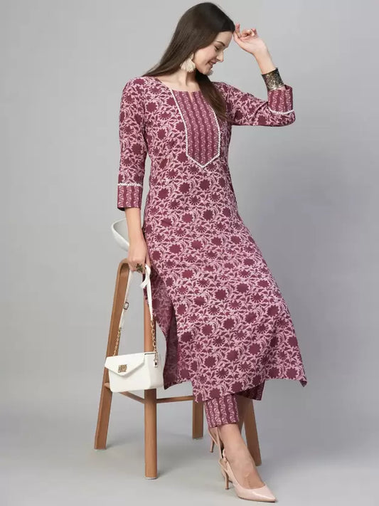 Alluring Printed Kurti With Pant Set