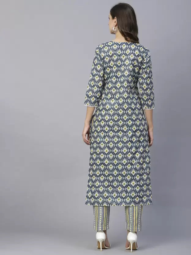 Attractive Printed Kurti With Pant Set