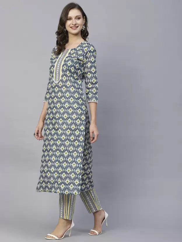 Attractive Printed Kurti With Pant Set