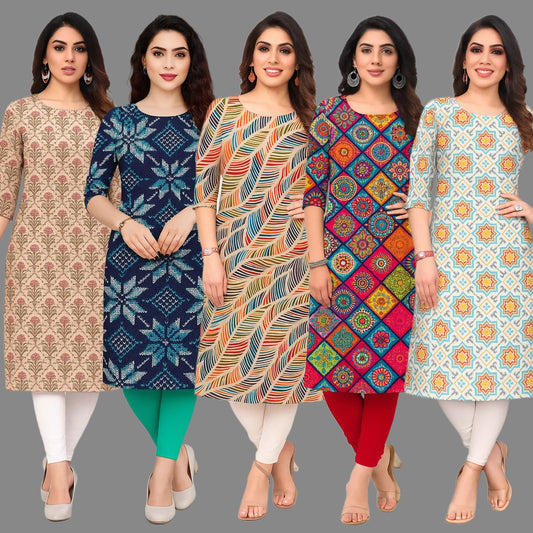 Amazing Women's Printed Kurtis Combo Pack Of 5