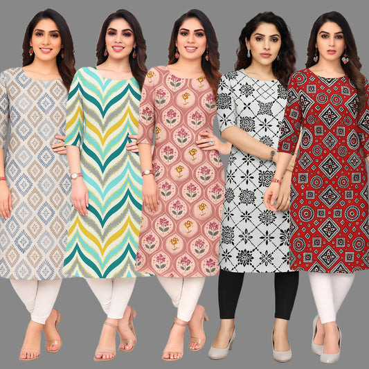 Alluring Women's Printed Kurtis Combo Pack Of 5