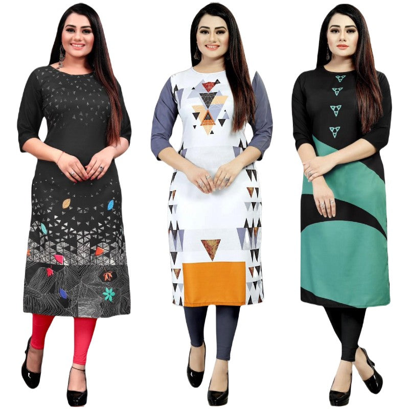 Becoming Printed Combo Kurtis (Pack of 3)