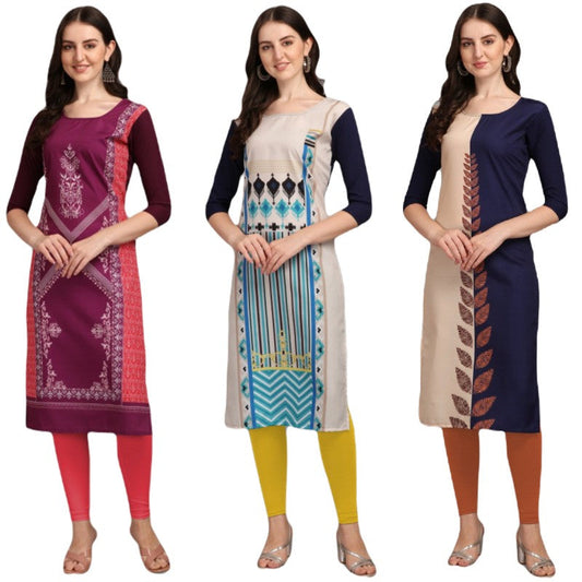 Becoming Printed Combo Kurtis (Pack of 3)