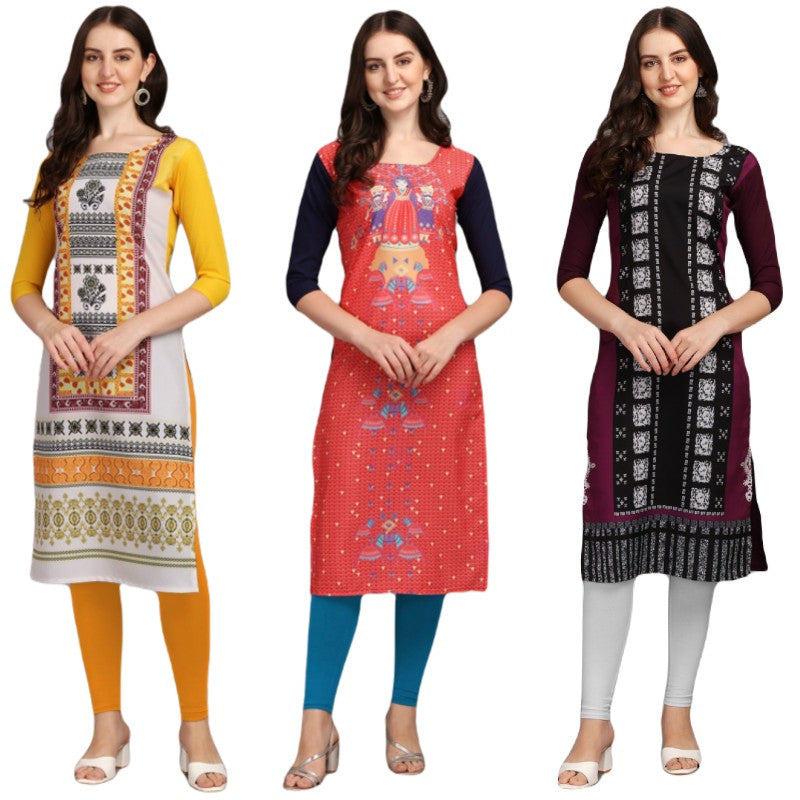 Appealing Printed Combo Kurtis (Pack of 3)