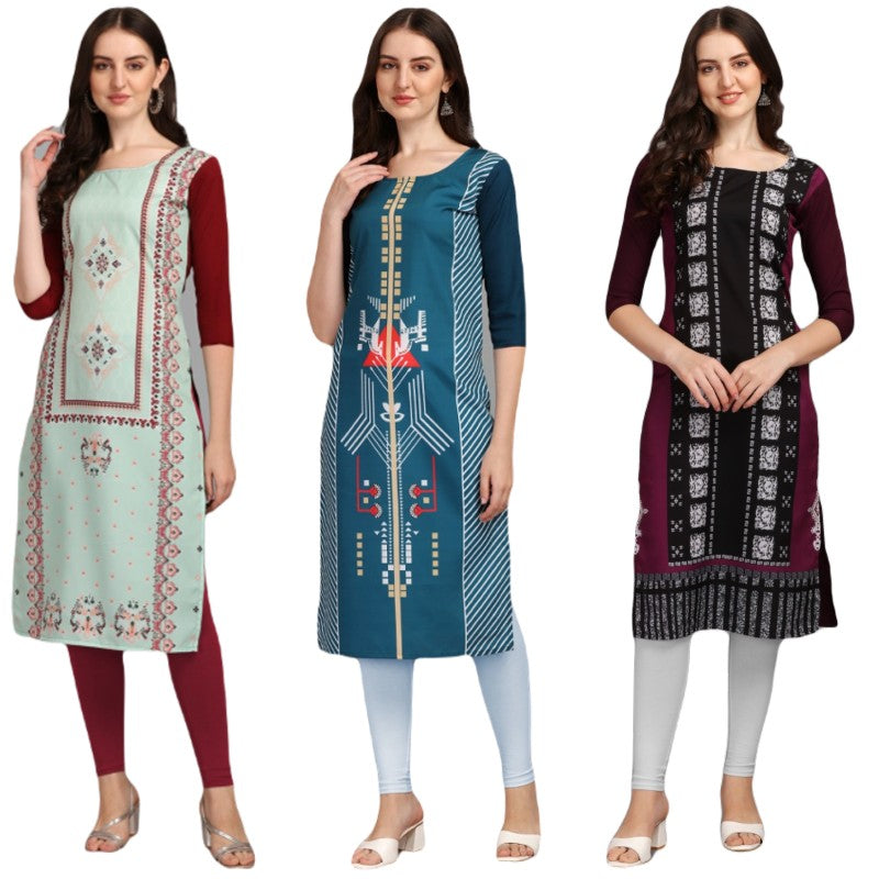 Delicate Printed Combo Kurtis (Pack of 3)