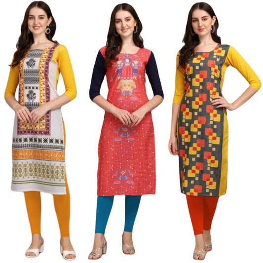 Fine Printed Combo Kurtis (Pack of 3)