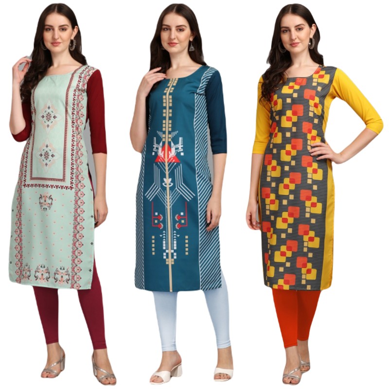 Lovely Printed Combo Kurtis (Pack of 3)