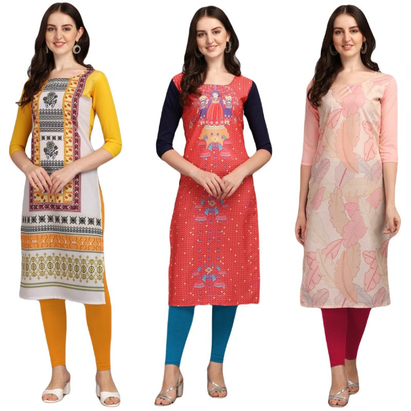 Pleasing Printed Combo Kurtis (Pack of 3)