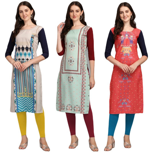 Sightly Printed Combo Kurtis (Pack of 3)