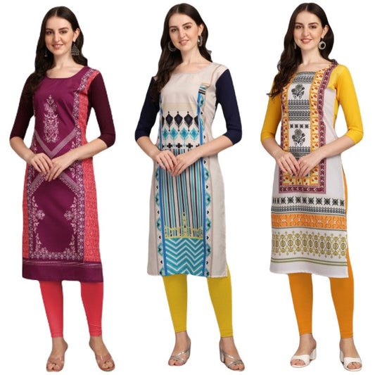 Resplendent Printed Combo Kurtis (Pack of 3)