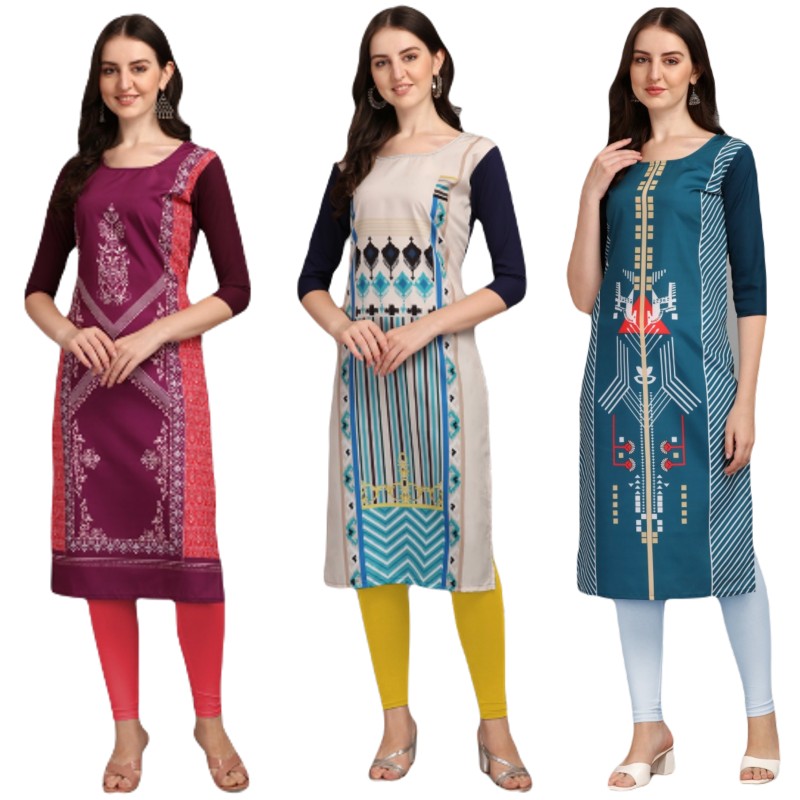 Perfect Printed Combo Kurtis (Pack of 3)