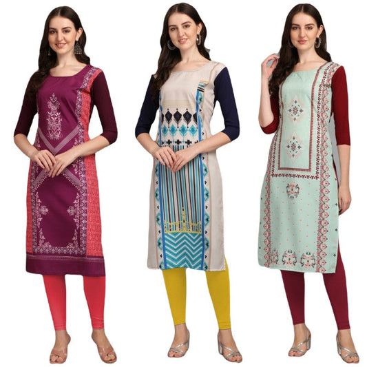 Dainty Printed Combo Kurtis (Pack of 3)