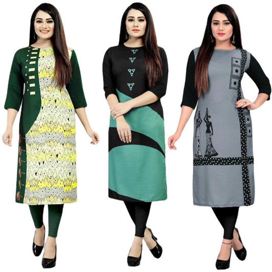 Beguiling Printed Combo Kurtis (Pack of 3)