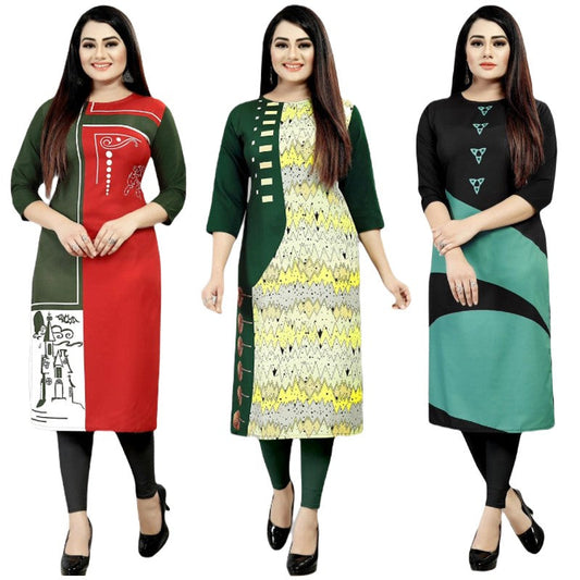 Bonza Printed Combo Kurtis (Pack of 3)