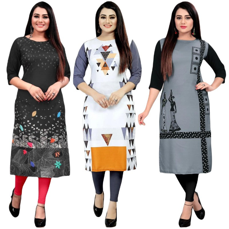 Immense Printed Combo Kurtis (Pack of 3)