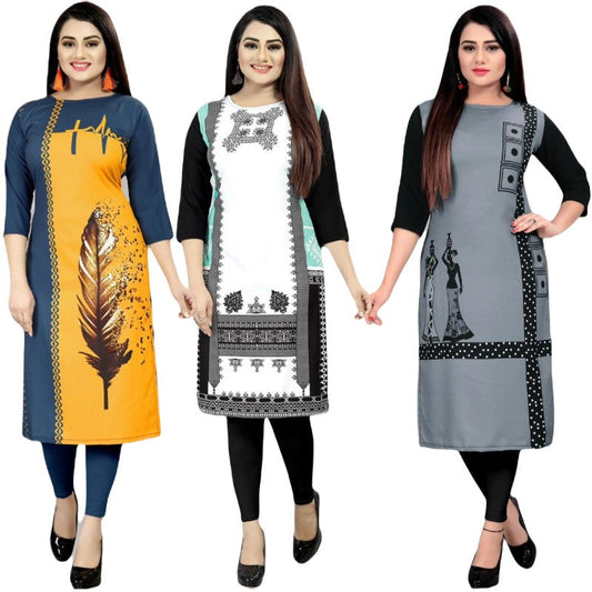 Divine Printed Combo Kurtis (Pack of 3)