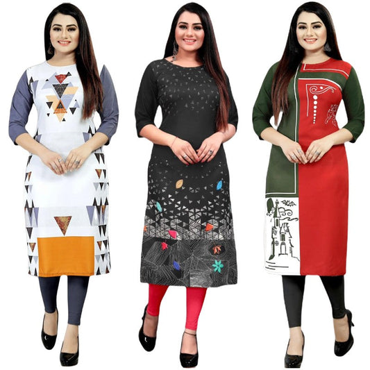 Wonderful Printed Combo Kurtis (Pack of 3)