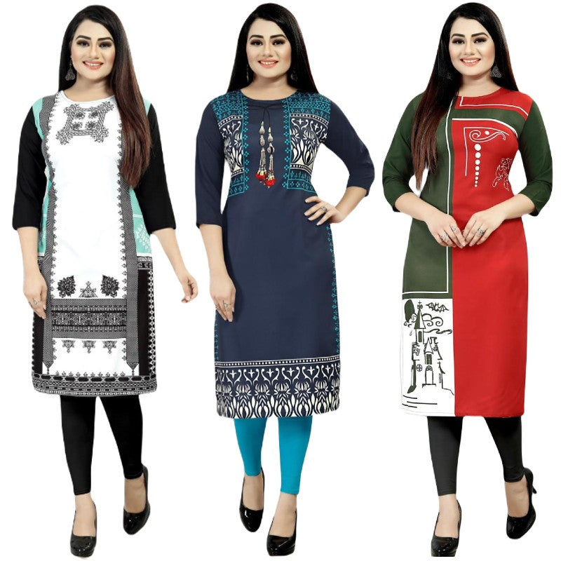 Beauteous Printed Combo Kurtis (Pack of 3)