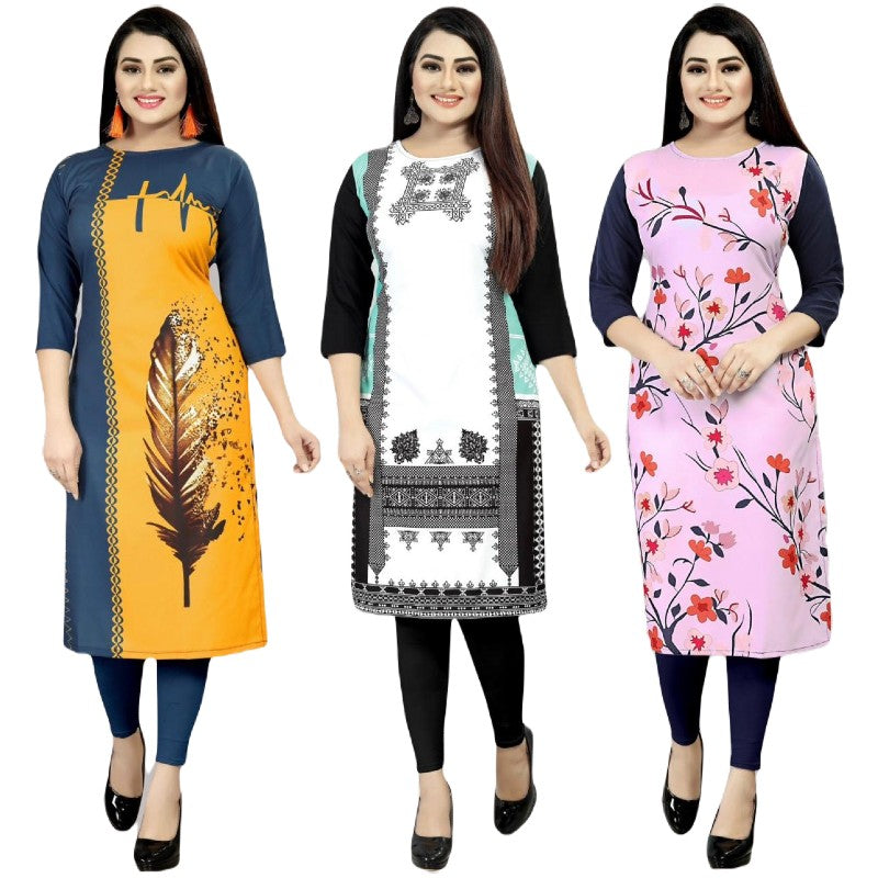 Fulgent Printed Combo Kurtis (Pack of 3)